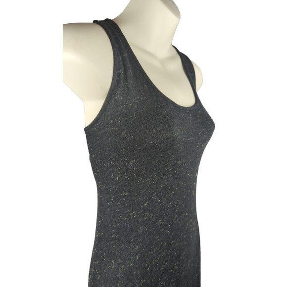 Splendid Gray Gold Jersey Dress Asymmetrical Soft Knit Lightweight Midi M - Picture 4 of 7